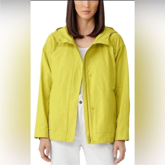 Eileen Fisher Women's Yellow Hooded Jacket, XL - Picture 3 of 16